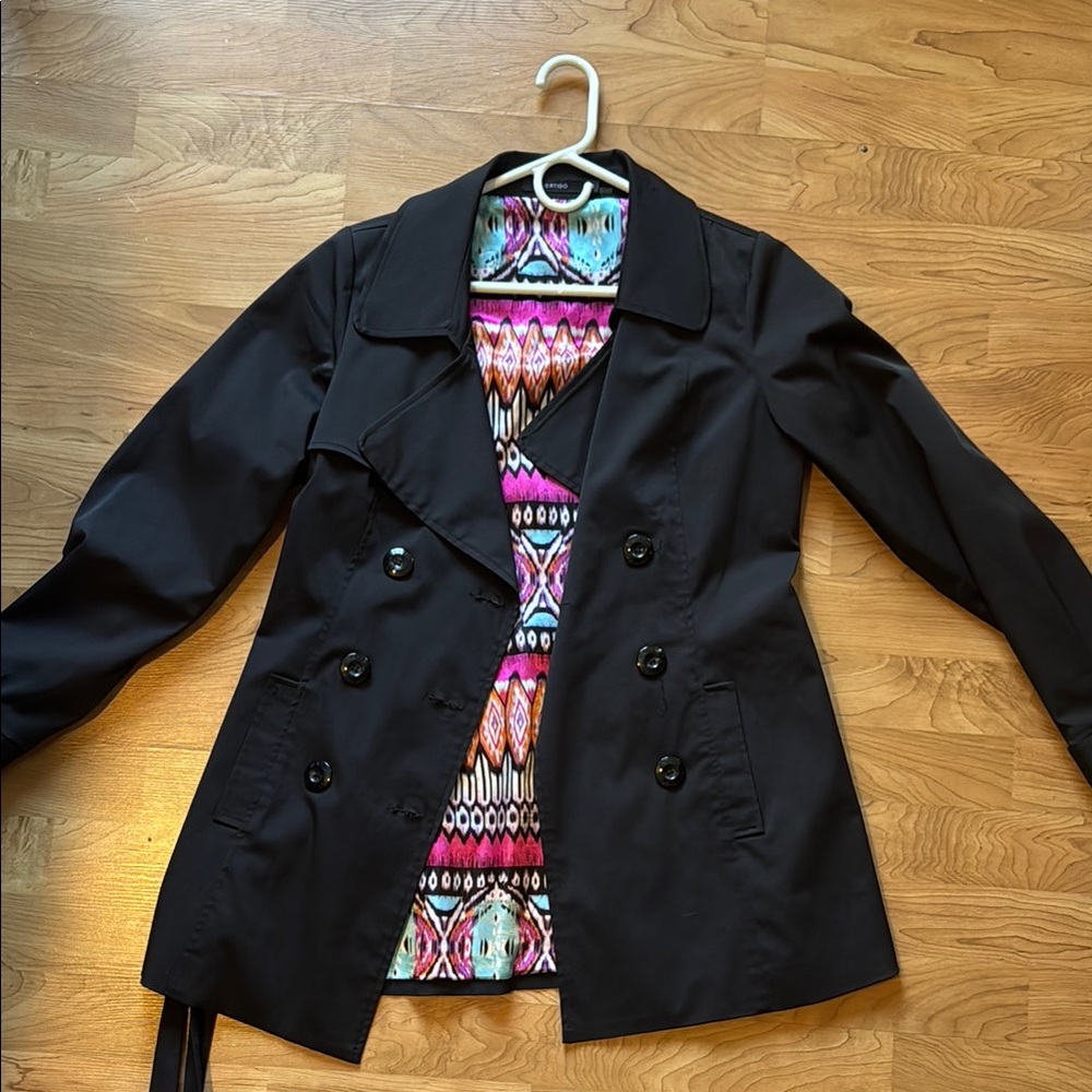 Black Double-Breasted Women's Jacket